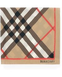 Burberry - Watercolour Check Silk Scarf - Lyst
