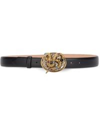 Roberto Cavalli - Snake-Shaped Buckle Leather Belt - Lyst