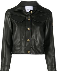 Patou Cropped-Lederjacke - Schwarz