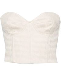 forte_forte - Sweetheart-Neck Cotton Crop Top - Lyst