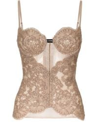 Dolce & Gabbana - Lace-detailing Sheer Bra - Lyst