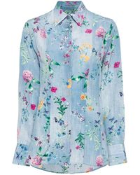 Ermanno Scervino - Hemd aus Seide mit Blumen-Print - Lyst