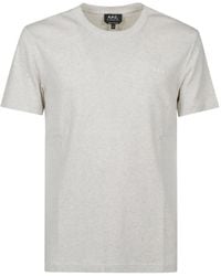 A.P.C. - T-Shirt mit Logo-Stickerei - Lyst