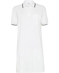 Brunello Cucinelli - Gestreepte Katoenen Mini-Jurk - Lyst