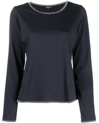 Fay - Stitched-edge Long-sleeved T-shirt - Lyst