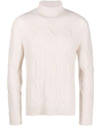 Eleventy - Cable-knit Cashmere-silk Blend Jumper - Lyst