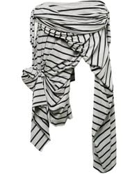 VAQUERA - Striped Draped Mini Skirt - Lyst