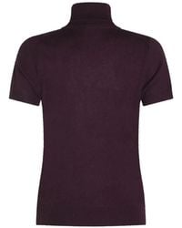 Allude - Short-Sleeve Roll-Neck Sweater - Lyst