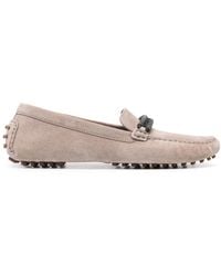 Brunello Cucinelli - Wildleder-Loafer Mit Monili-Riemen - Lyst