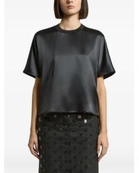 Peserico - Satin-Finish Short-Sleeve Blouse - Lyst
