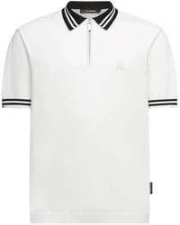 KARL LAGERFELD - Karl Dna Knitted Zip Polo Shirt - Lyst