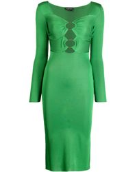 Tom Ford - High-Shine Cut-Out Midi Dress - Lyst