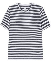 120% Lino - Linen Striped T-Shirt - Lyst