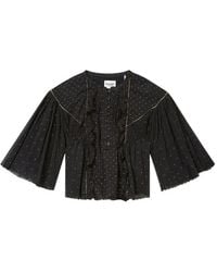 Isabel Marant - Veenia Embellished Cropped Cotton Top - Lyst