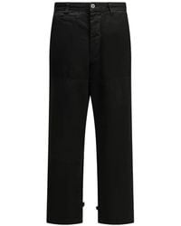 A.PRESSE - Military Double Knee Herringbone-Weave Panelled Trousers - Lyst