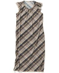 PERVERZE - Check-Print Ruffled Midi Dress - Lyst