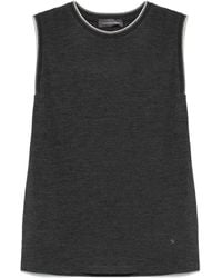 Lorena Antoniazzi - Contrast-Trim Tank Top - Lyst