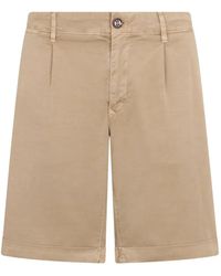 Moorer - Pleat Turn-Up Shorts - Lyst