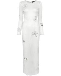 Leslie Amon - Sequin-Embellished Pleated Maxi-Dress - Lyst