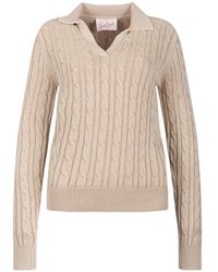 MC2 Saint Barth - Cable-Knit Polo-Collar Sweater - Lyst
