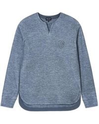 Giorgio Armani - Logo-Embroidered V-Neck Sweatshirt - Lyst