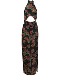 Amir Slama - Cut-Out Floral-Pattern Maxi Dress - Lyst