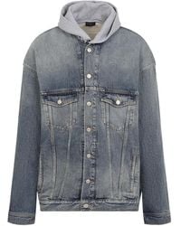 Balenciaga - フーデッド デニムジャケット - Lyst