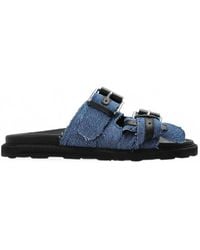 Moschino - Buckle-Fastening Denim Sandals - Lyst