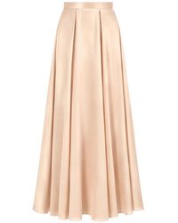 Temperley London - Amerie Pleated Satin Maxi Skirt - Lyst