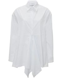 JW Anderson - カットアウトポプリンドレープシャツ - Lyst