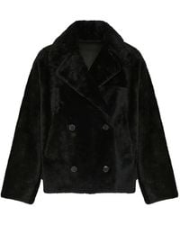 Yves Salomon - Double-Breasted Shearling Jacket - Lyst