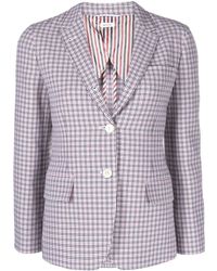 Thom Browne - Check Crepe Single-breasted Blazer - Lyst