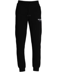 Karl Lagerfeld - Logo-embroidered Cotton Track Pants - Lyst