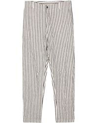 Forme D'expression - Striped Linen-blend Tapered Trousers - Lyst