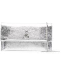 Patrizia Pepe - Metallic-Effect Leather Clutch Bag - Lyst