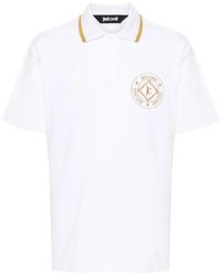 Just Cavalli - Embroidered-Logo Cotton Polo Shirt - Lyst
