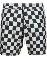 NAHMIAS - Speedway Checkerboard Swim Trunks - Lyst
