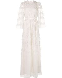 Needle & Thread Doorzichtige Avondjurk - Wit