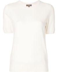 N.Peal Cashmere Cashmere Round Neck T-shirt - White