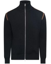MM6 by Maison Margiela - Ribbed-Knit Panelled Jacket - Lyst