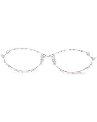 YVMIN - Crystal-Embellished Oval-Frame Sunglasses - Lyst