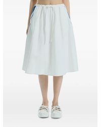 Low Classic - Stripe-Detail Drawstring Midi Skirt - Lyst