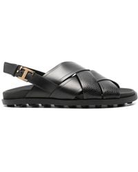 Tod's - Logo-buckle Leather Sandals - Lyst