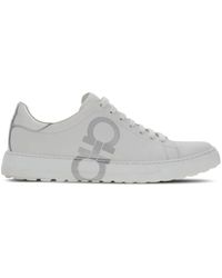 Ferragamo - Gancini-print Lace-up Sneakers - Lyst