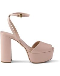 Prada - Sandales Plates-Formes En Cuir Nappa - Lyst