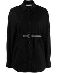 Alexander Wang - Belted Cotton Tunic Shirt - Lyst