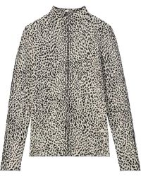 Proenza Schouler - Leopard Print Mock Neck Jumper - Lyst