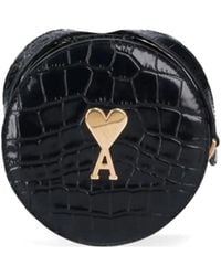 Ami Paris - Borsa A Tracolla Round Paris Con Effetto Coccodrillo - Lyst