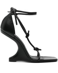 Rick Owens - Cantilever Leather Wedge Sandals - Lyst