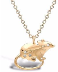 Pragnell - 18Kt Geelgouden Zodiac Halsketting Met Hanger En Diamant - Lyst